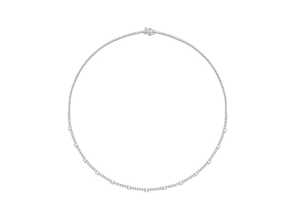 4Ct Round Diamond Designer Tennis Necklace W