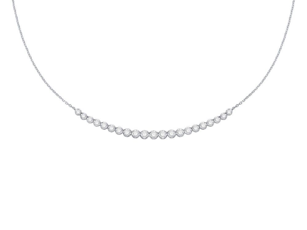 2Ct Round Diamond Graduated Chain Necklace- U Shape W