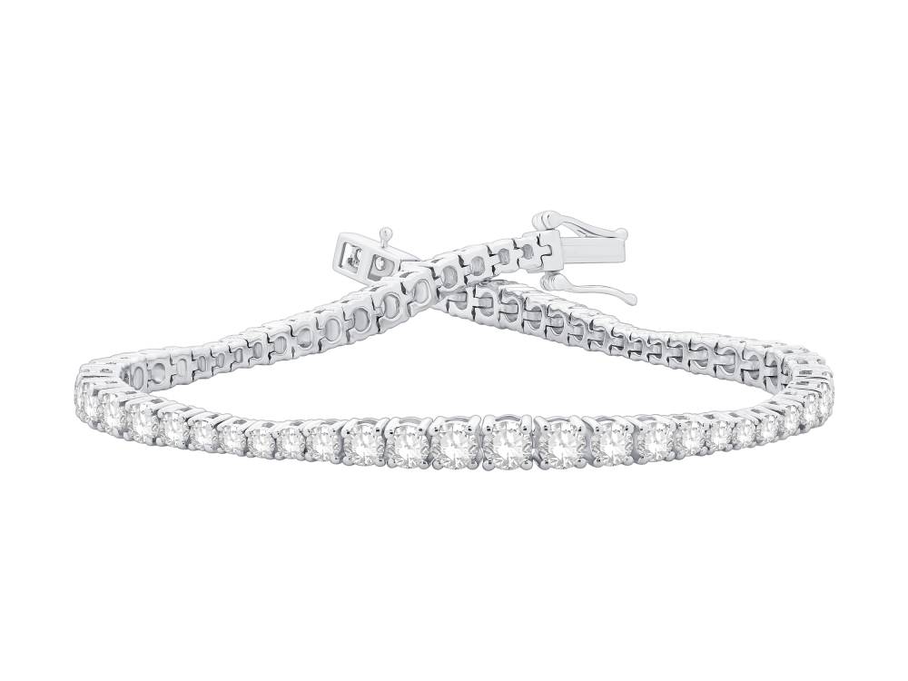 5Ct Center Graduated Round Diamond Designer Bracelet W