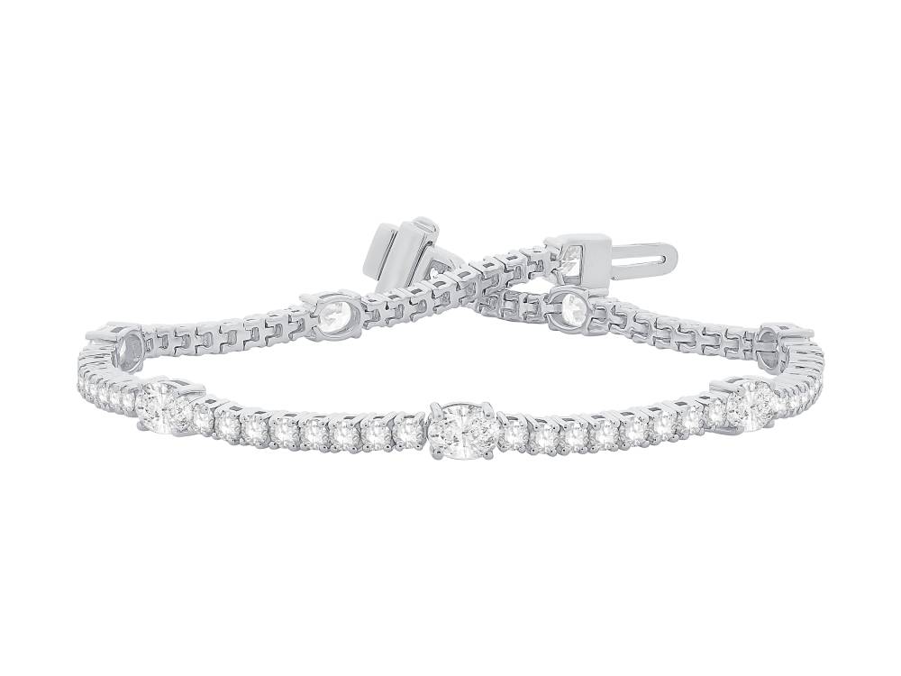 4Ct Oval And Round Diamond Designer Bracelet W