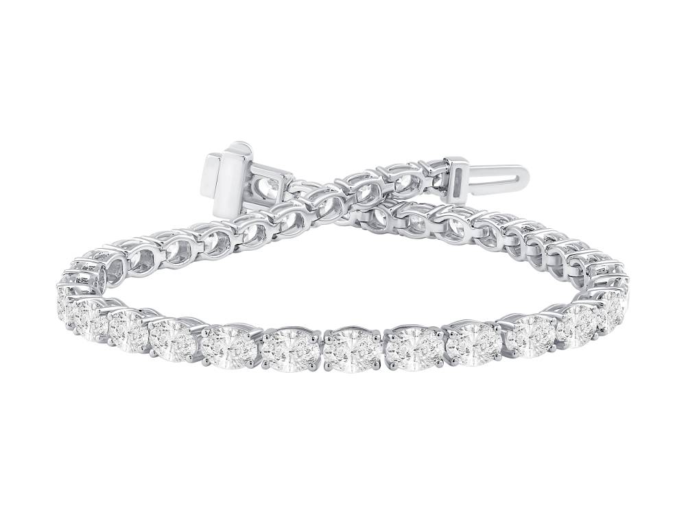 7Ct Oval Diamond Horizontal Set Designer Bracelet W