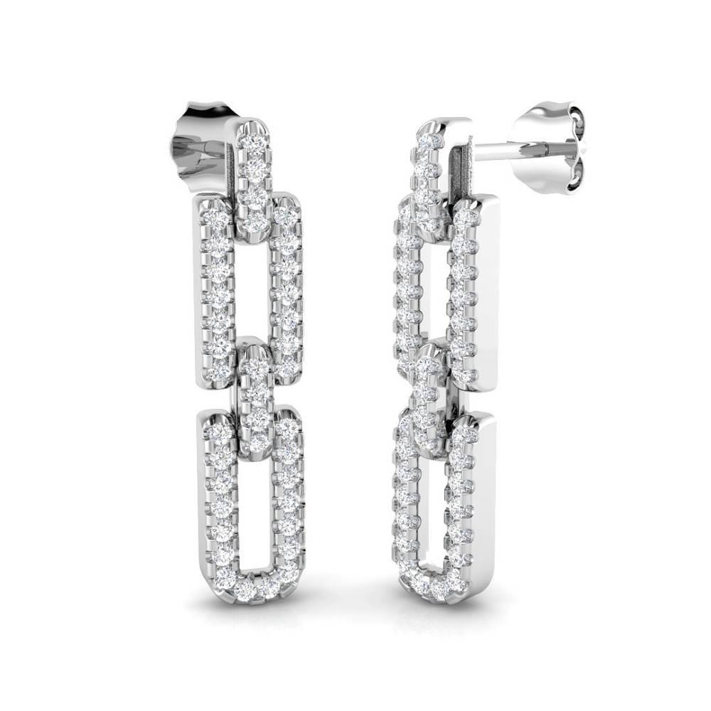 0.55ct Round Diamond Paper Clip Earrings W