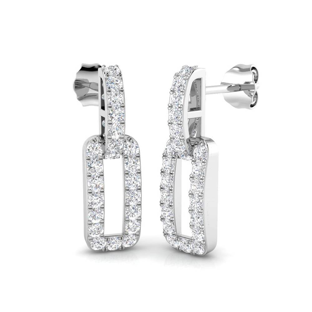 0.70ct Round Diamond Paper Clip Earrings W