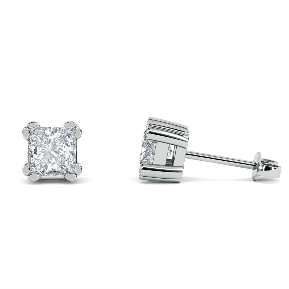 0.20 SI/G-H Split Petal Princess Cut Diamond Earrings P
