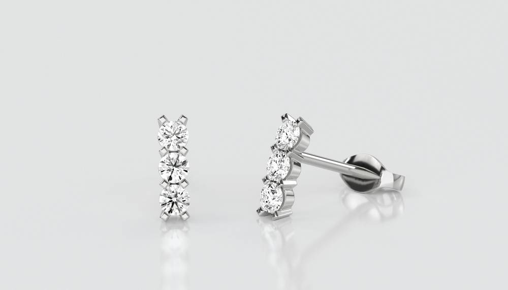 Round Diamond Drop Earrings W