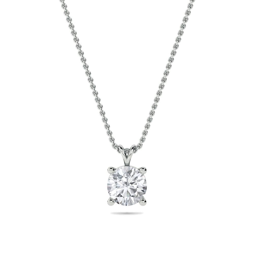 Classic Round Diamond Solitaire Pendant W