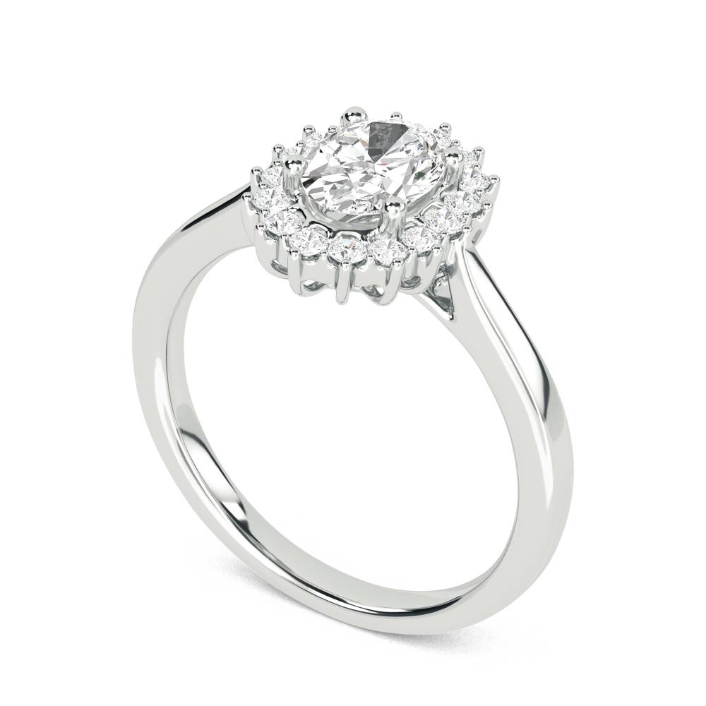 Oval Diamond Halo Ring W