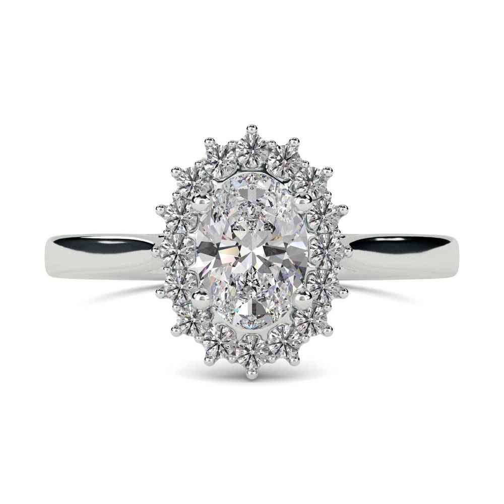 Oval Diamond Halo Ring W