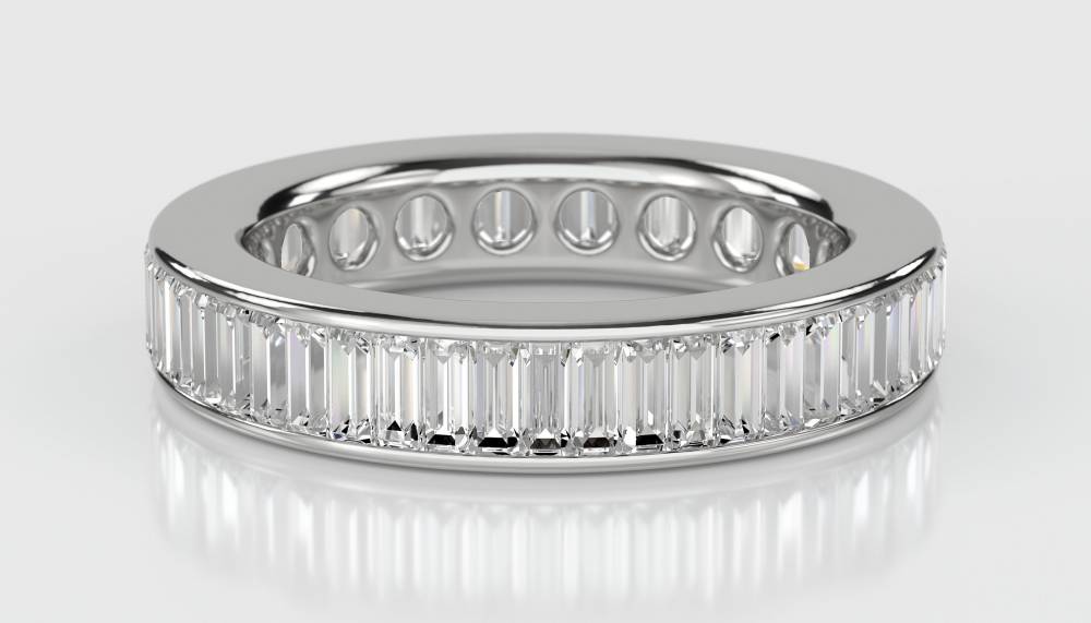 2.00ct Classic Baguette Diamond Full Eternity Ring set in White Gold