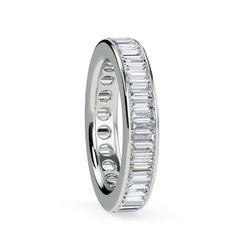 2.00ct Classic Baguette Diamond Full Eternity Ring set in White Gold