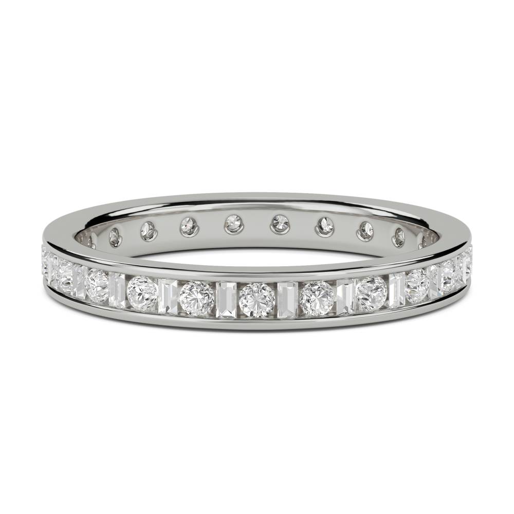 3mm Round & Baguette Diamond Full Eternity Ring W