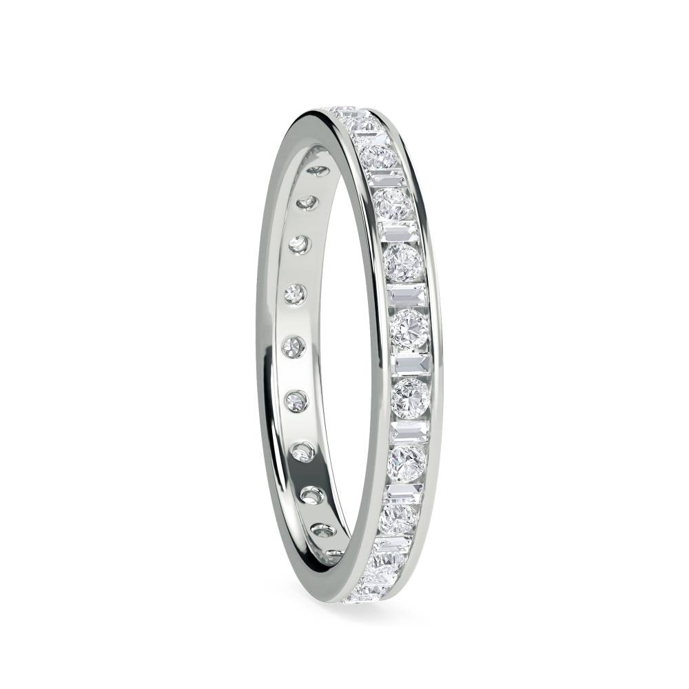 3mm Round & Baguette Diamond Full Eternity Ring W