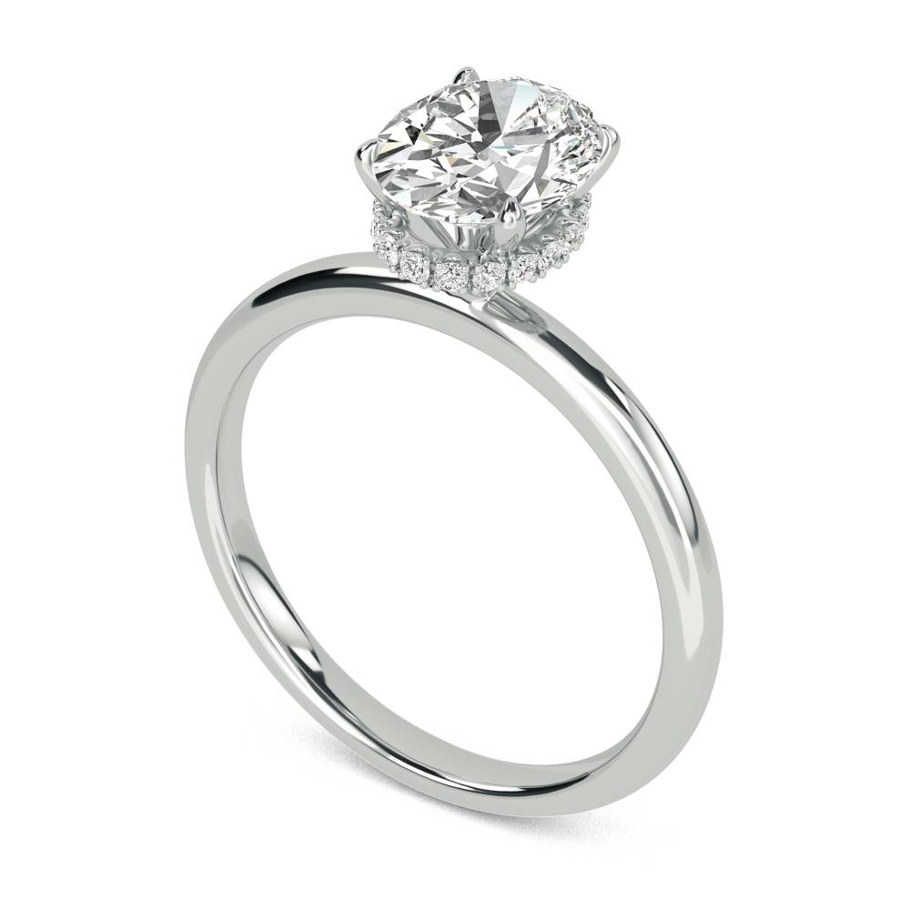 Oval Diamond Hidden Halo Ring W