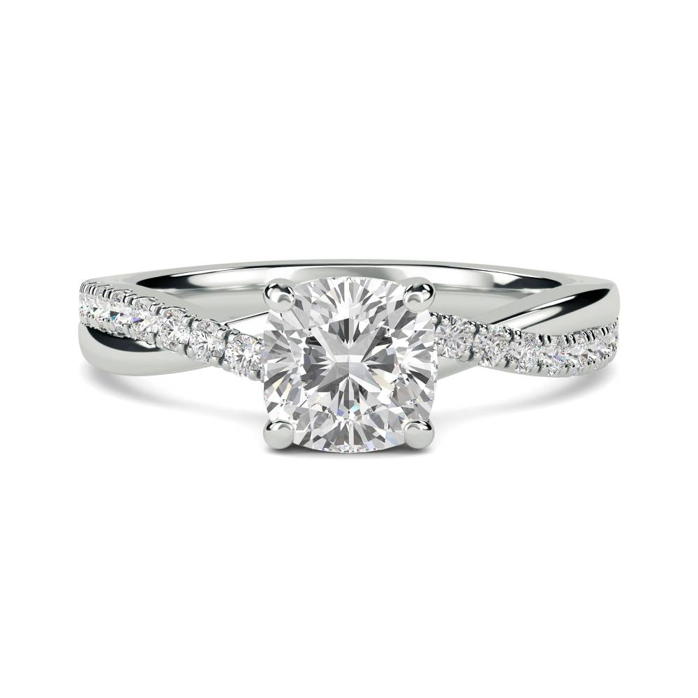 Infinity Cushion Shoulder Set Diamond Engagement Ring - Diamond Heaven