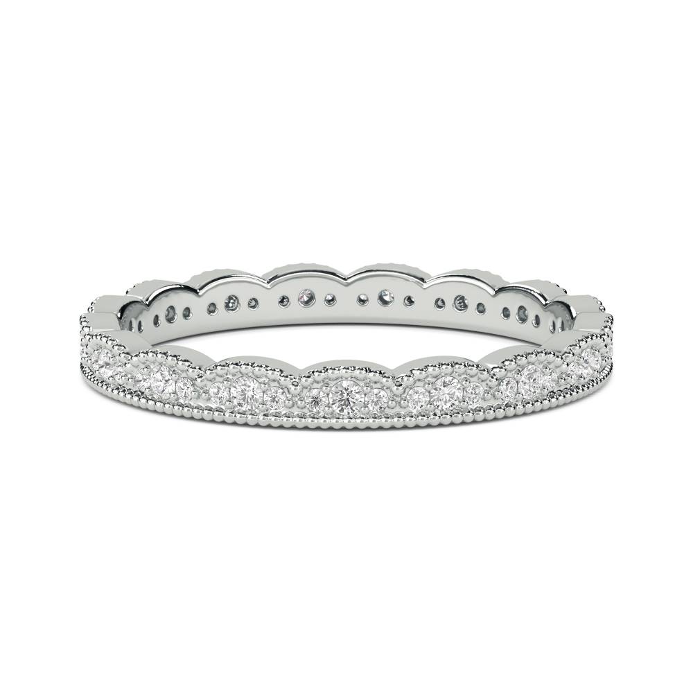 2mm Round Diamond Vintage Wedding Ring W