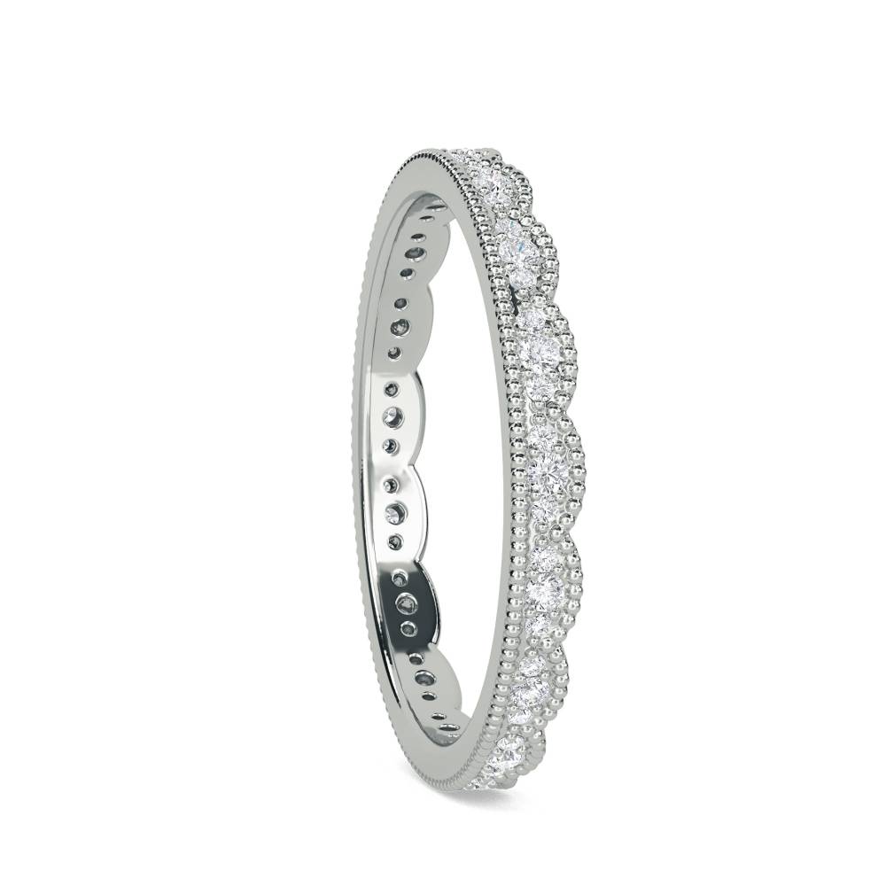 2mm Round Diamond Vintage Wedding Ring W