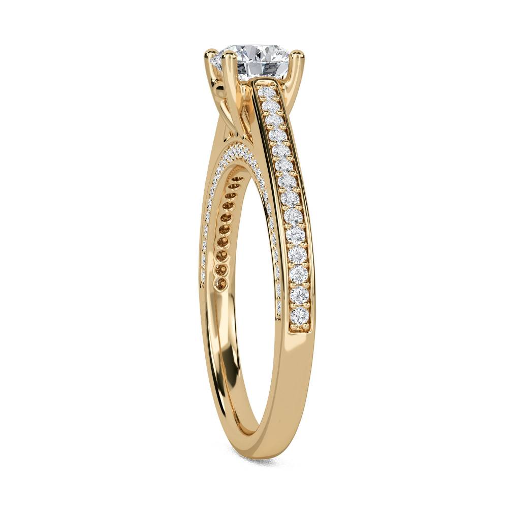 Unique Round Diamond Engagement Ring Y