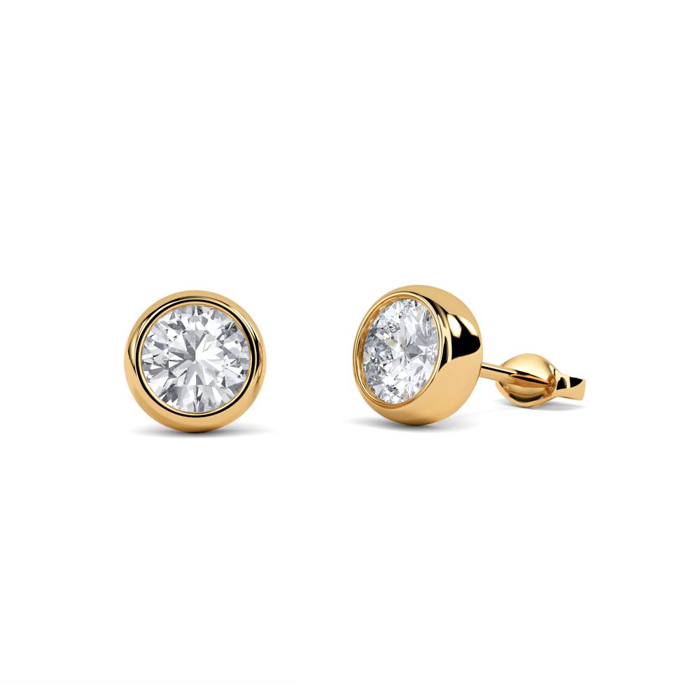 Modern Round Diamond Stud Earrings Y