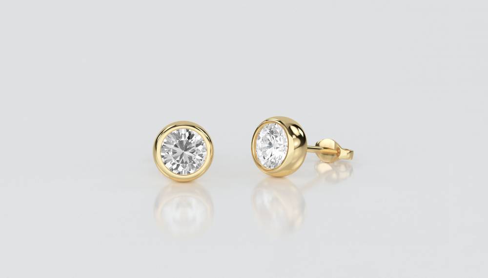 Modern Round Diamond Stud Earrings Y