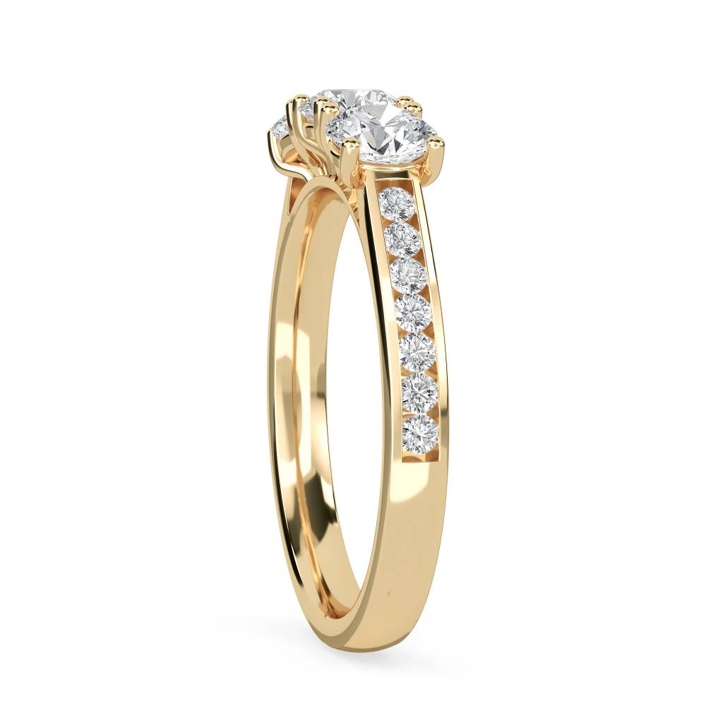 3 Stone Diamond Ring With Shoulder Diamonds Y