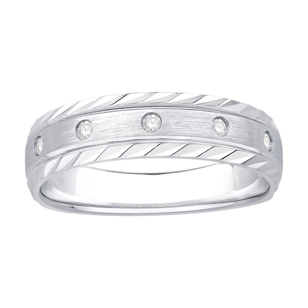 Mens Diamond Set Wedding Band W