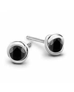 0.15 SI/G-H Round Black Diamond Earrings