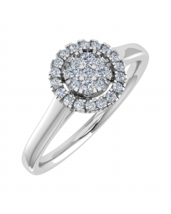 0.15ct VS/GH Round Diamond Set Cluster Ring