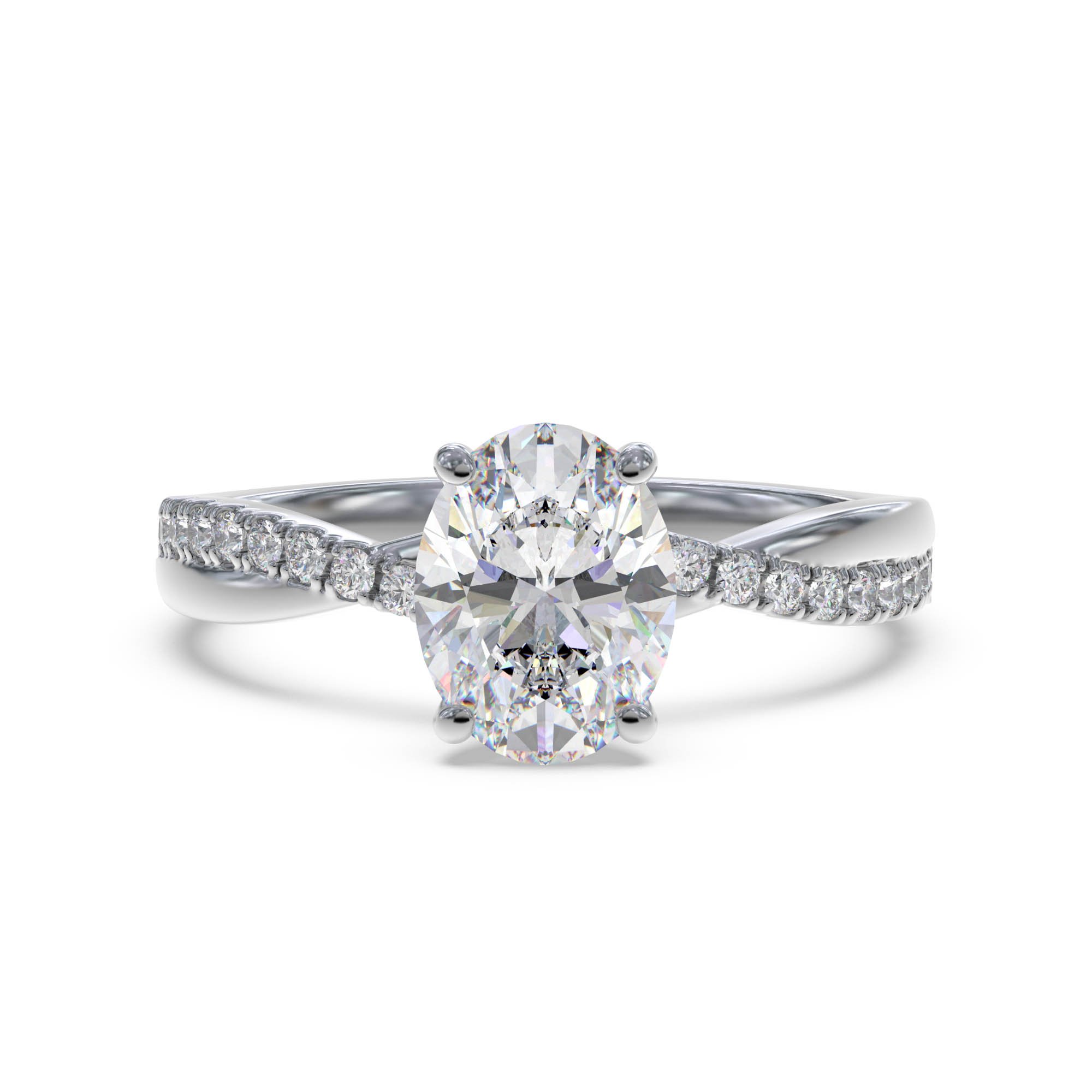 Infinity Oval & Round Diamond Engagement Ring - Diamond Heaven