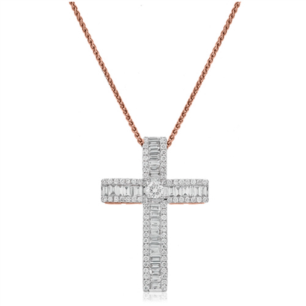 18ct Yellow Gold Cross Diamond Pendants