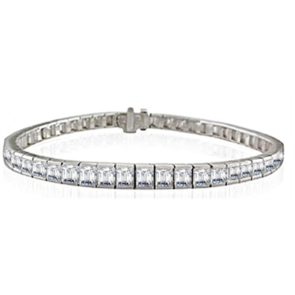 6.90 Carat Diamond and Emerald Bracelet G SI 14K White Gold 7 inch | eBay