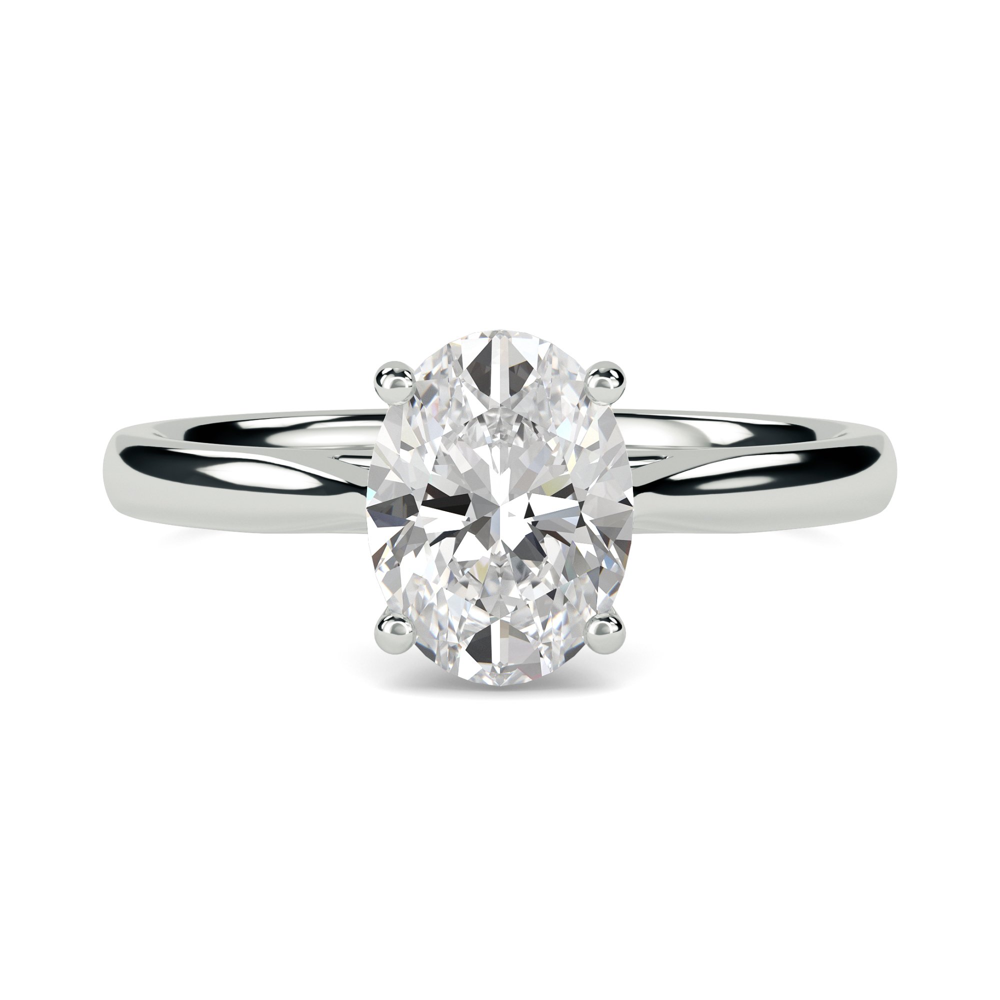 Oval engagement ring with clearance 6 prongs