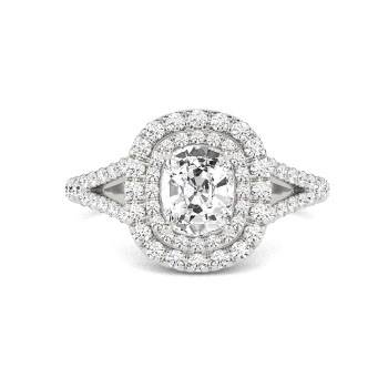 Cushion Cut Halo Engagement Rings