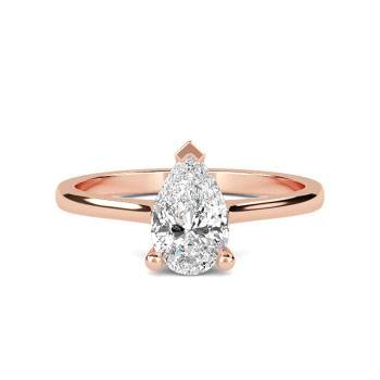 7.5 CTW Solitaire Pear-Cut Engagement Ring in 18K Gold 18K Rose Gold/VVS Lab-Grown / 7.5 / Matching Diamond Band (+$1000)