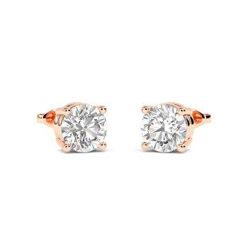 1.01ct Diamond Stud Earrings 4 Claw 18ct White Gold