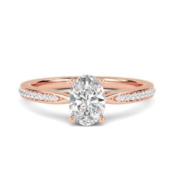 Oval Diamond Shoulder Set Engagement Rings