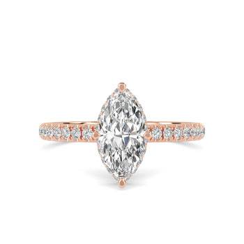 Marquise Diamond Shoulder Set Engagement Rings