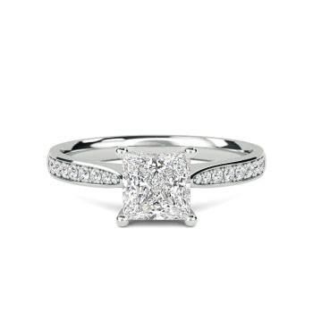 Simple square clearance diamond ring