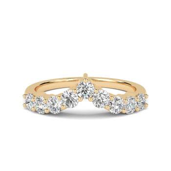 9ct Yellow Gold Emerald & Diamond Wishbone Ring - thbaker.co.uk